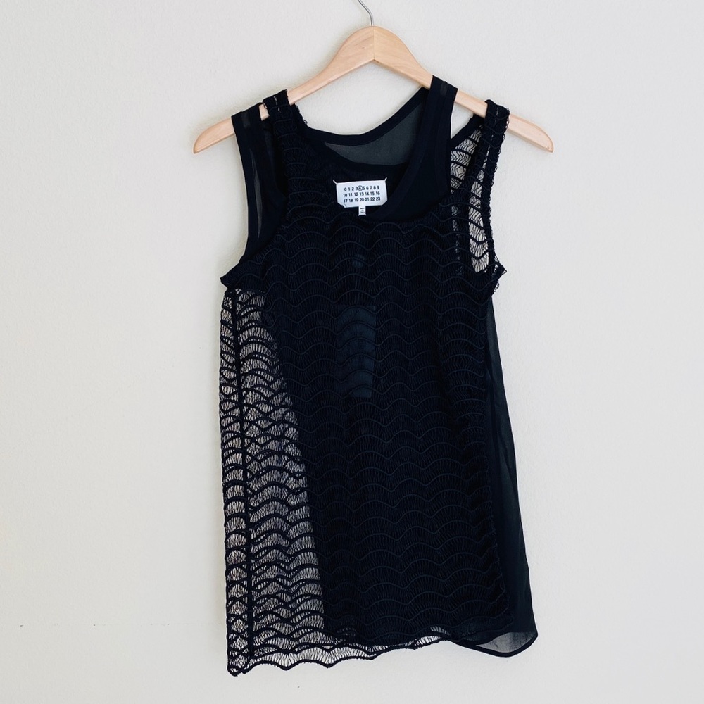 Maison Martin Margiela Black Lace Tunic Top SZ XS